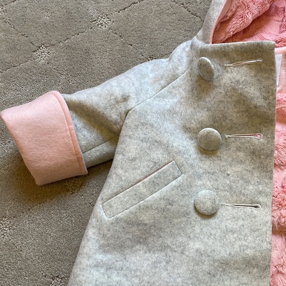 Little Goodall Six Button Bunny Coat in Barely Pink - Picture 9 of 10